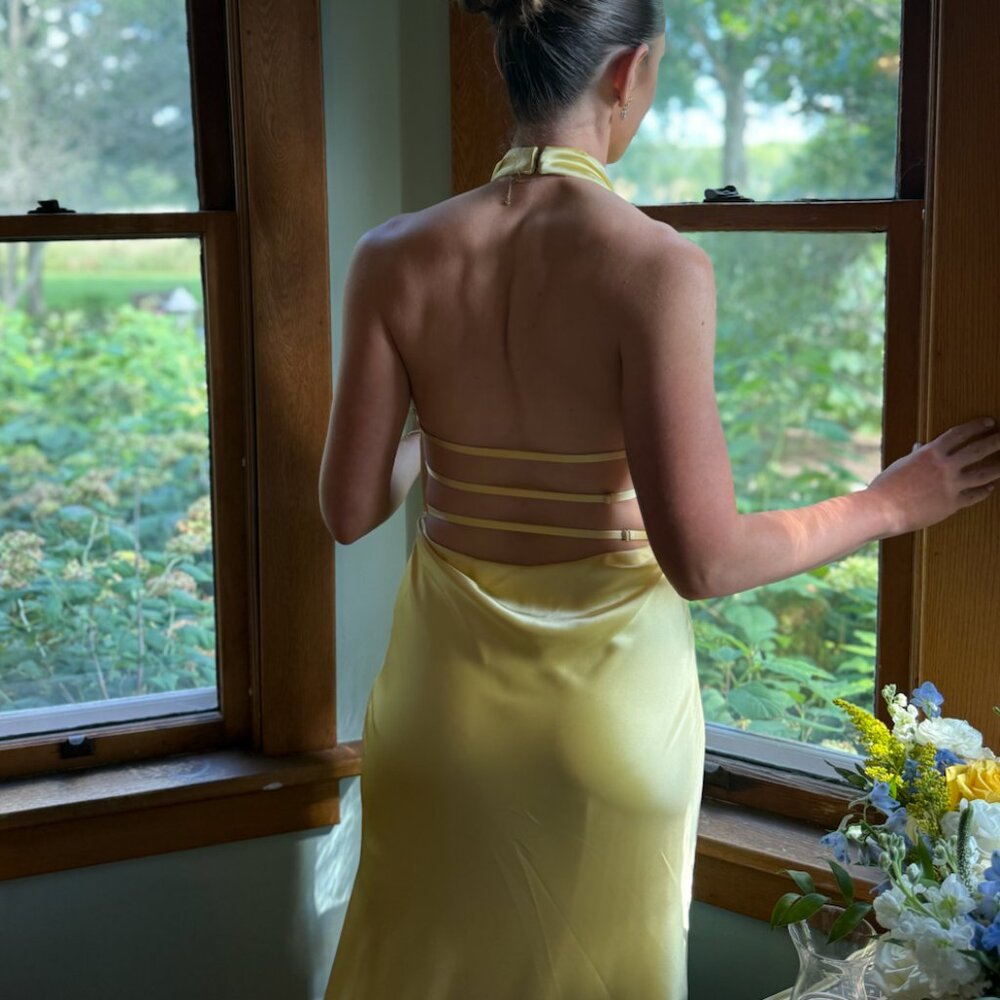Revelry Pale Yellow Bridesmaid Dress